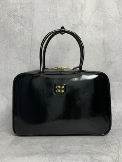 MIU MIU Casual Bags Patent Leather (Black-Gold) 34X23X12CM G80202608091373