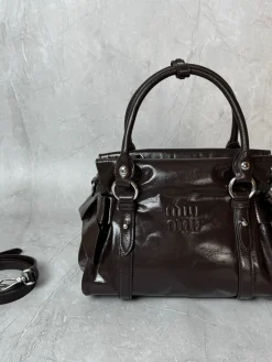 MIU MIU Shoulder Bags Calf Leather (Brown) 28X15X22CM H30202608091344