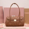 MIU MIU Shoulder Bags Calf Leather (Brown-Gold) 28X15X11CM H00202608091593