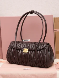 Alternative view of MIU MIU Shoulder Bags Calf Leather (Brown-Gold) 28X15X11CM H00202608091594