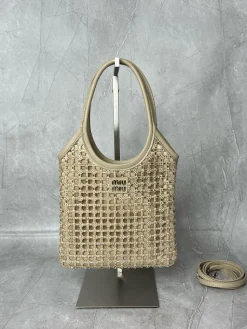 MIU MIU Shoulder Bags Crystal Leather (Beige) 20X24 E80202608090616