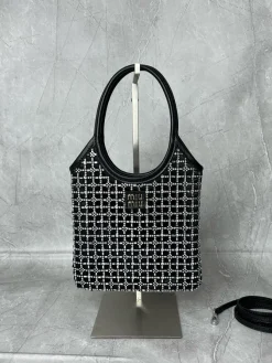 MIU MIU Shoulder Bags Crystal Leather (Black-Silver) 20X24 CM E80202608090615