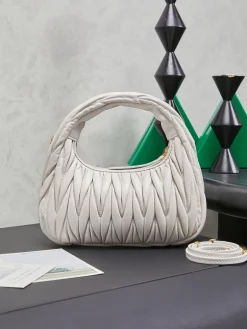 Alternative view of MIU MIU Shoulder Bags Lamb Leather (White-Gold) 20X23X6CM F50202608090334