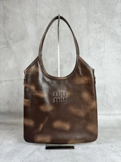 MIU MIU Shoulder Bags Leather (Brown-Black) 35X40X60CM F50202608090123