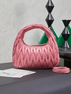 Alternative view of MIU MIU Shoulder Bags Matelasse Lamb Leather (Pink-Gold) 20X23X6CM F50202608090337