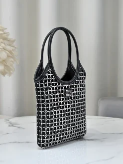 Alternative view of MIU MIU Shoulder Bags Rhinestone (Black-Silver) 20X24CM E80202608091427
