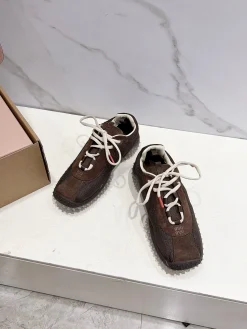 Alternative view of MIU MIU Sneakers Corduroy Suede Mesh EU35-40 B40202608030753