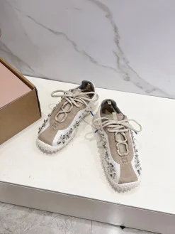 Alternative view of MIU MIU Sneakers Corduroy Suede Mesh EU35-40 C10202608030755