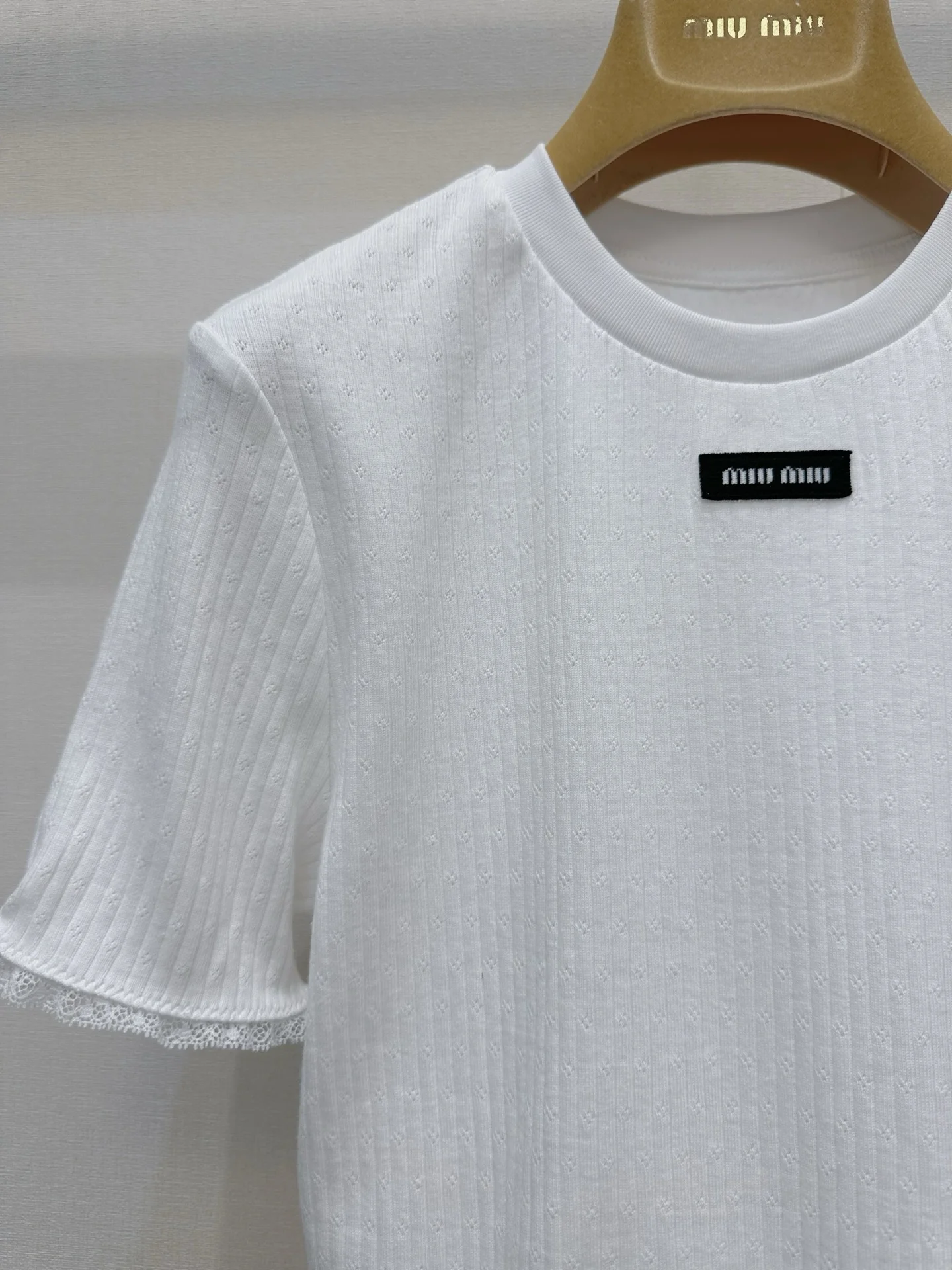 MIU MIU T-shirts Cotton Lace S-L A85202608042895 - Image 2