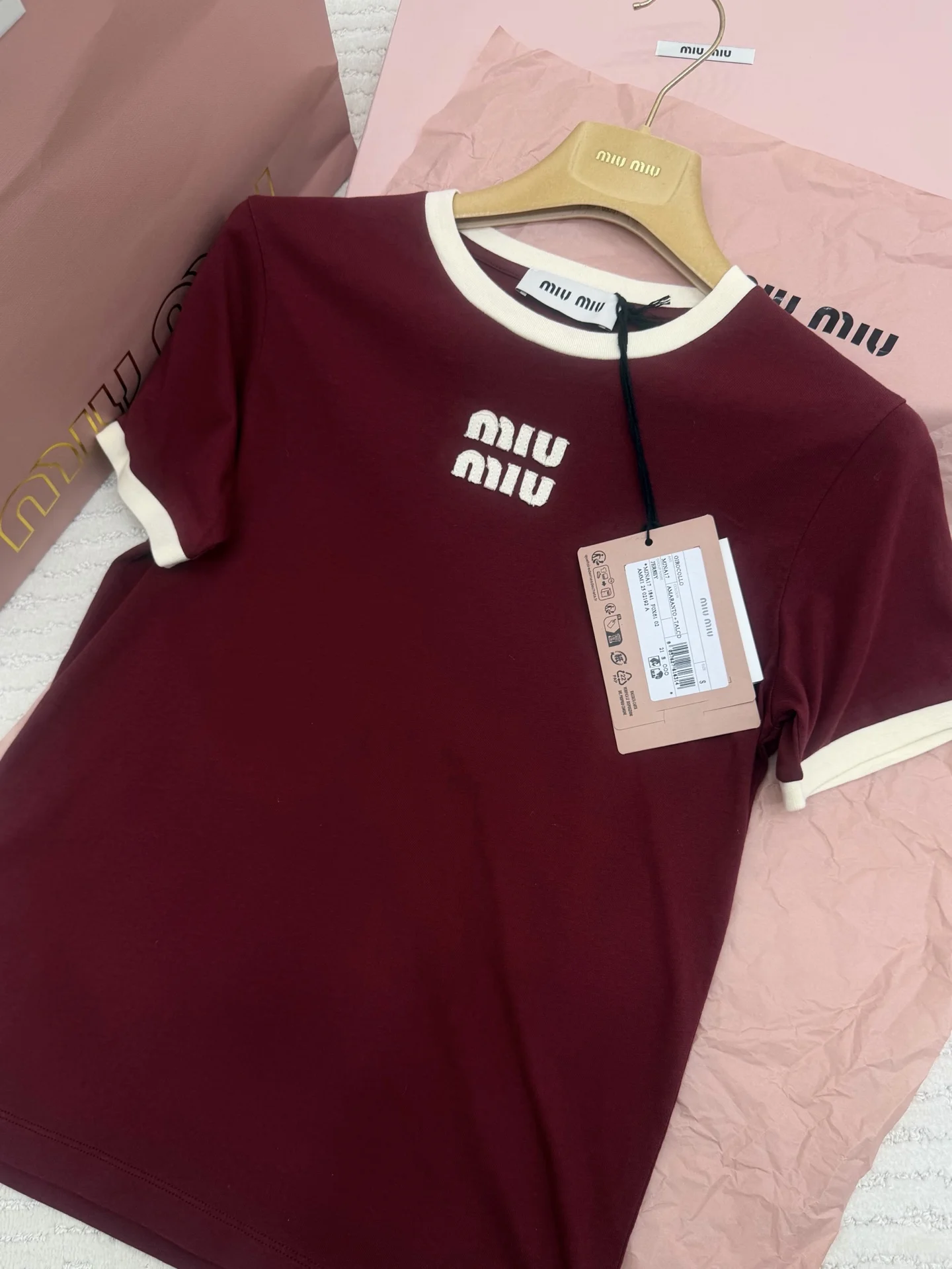 MIU MIU T-shirts Cotton S-M-L A95202608040496 - Image 2