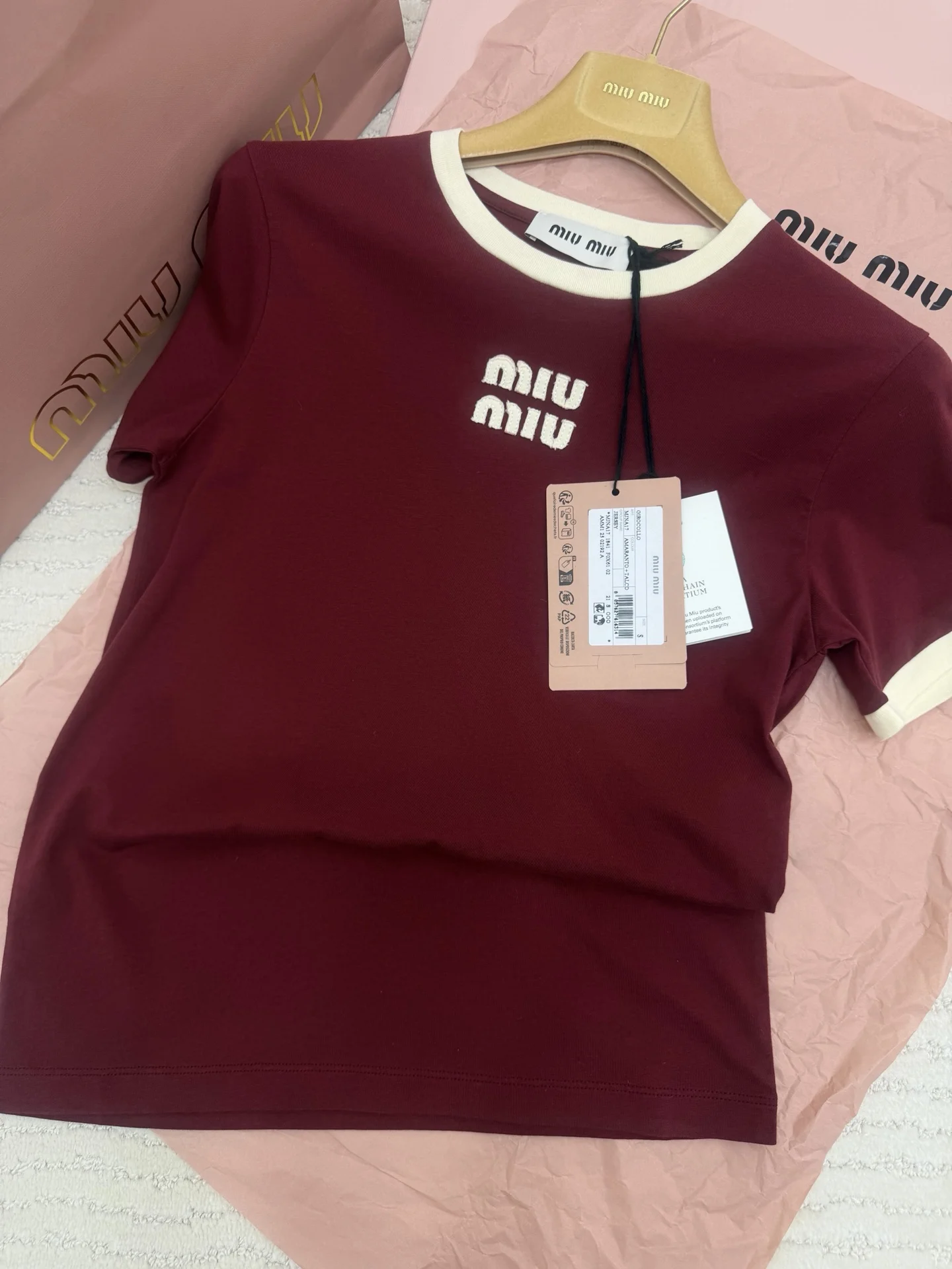 MIU MIU T-shirts Cotton S-M-L A95202608040496 - Image 8