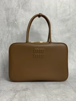 MIU MIU Top Handle Bags (Brown-Gold) 34X10X23CM G80202608091366