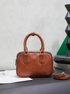 Alternative view of MIU MIU Top Handle Bags Calf Leather (Brown-Gold) 19X13X6CM F80202608090067