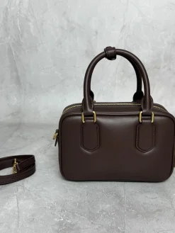 Alternative view of MIU MIU Top Handle Bags Calfskin Leather (Brown-Gold) 19X13X6CM F80202608091461