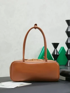 Alternative view of MIU MIU Top Handle Bags Calfskin Leather (Brown-Gold) 28X12X8CM G30202608090984