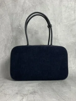 Alternative view of MIU MIU Top Handle Bags Corduroy Leather (Navy-Gold) 34X23X12CM G00202608091347