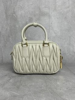 Alternative view of MIU MIU Top Handle Bags Lamb Leather (White-Gold) 19X13X6CM G80202608090712