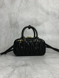 Alternative view of MIU MIU Top Handle Bags Lambskin (Black-Gold) 19X10X5CM G00202608090704