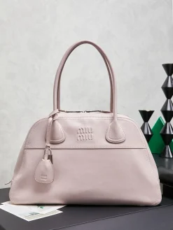 MIU MIU Top Handle Bags Lambskin Leather (Pink) 40X24X13CM I00202608090602