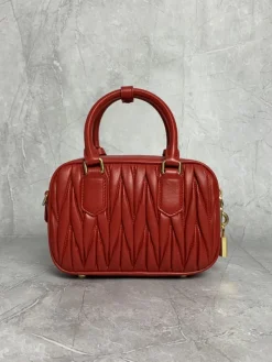 Alternative view of MIU MIU Top Handle Bags Lambskin (Red-Gold) 19X13X6CM G80202608090713