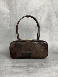 MIU MIU Top Handle Bags Mixed Leather (Brown) 28X12X9CM G80202608091044