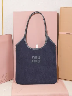 MIU MIU Totes Bags (Blue-Black) 35X40CM E50202608091260