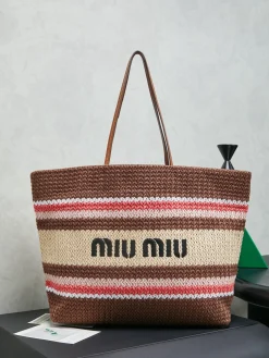 MIU MIU Totes Bags (Brown-Beige) 40X34X16CM E50202608090392