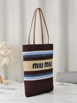 Alternative view of MIU MIU Totes Bags (Brown-Beige-Blue-White) 30X38 E00202608091188