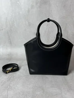 Alternative view of MIU MIU Totes Bags Calf Leather (Black-White) 22X14X11CM F50202608090777