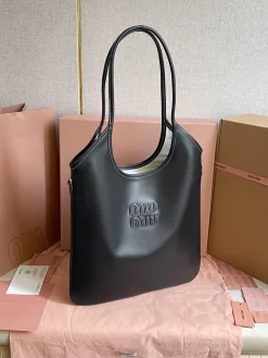 Alternative view of MIU MIU Totes Bags Calf Leather (Black-White) 35X40CM F50202608091244