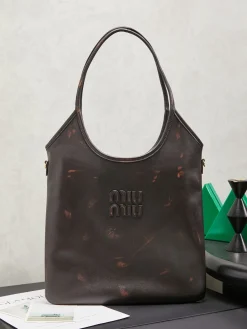 MIU MIU Totes Bags Calf Leather (Brown-Orange) 35X40CM F50202608091259