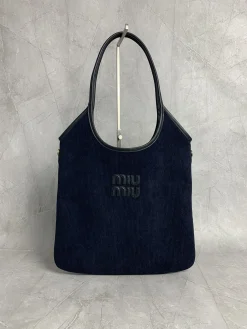 MIU MIU Totes Bags Calf Leather (Navy-Black) 35X40CM E50202608090111