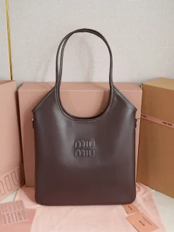 MIU MIU Totes Bags Calfskin Leather (Brown) 35X40CM F50202608091246