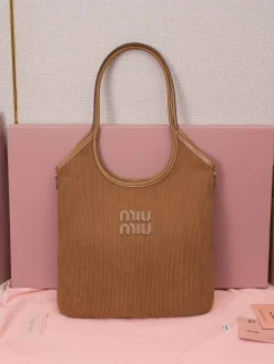 MIU MIU Totes Bags Calfskin Leather (Brown-Tan) 35X40CM E50202608091252