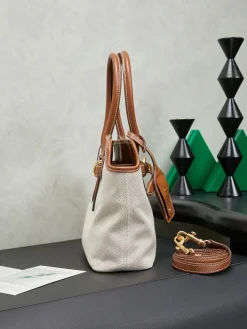 Alternative view of MIU MIU Totes Bags Canvas Leather (Beige-Brown) 30X22X10CM G00202608090764