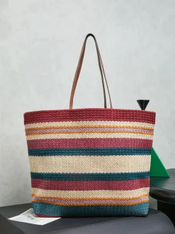 Alternative view of MIU MIU Totes Bags Cotton Lining (Beige-Burgundy-Teal-Navy) 40X34X16CM E50202608090394