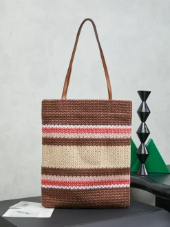 Alternative view of MIU MIU Totes Bags Cotton Lining (Brown-Black) 30X38CM E00202608090393