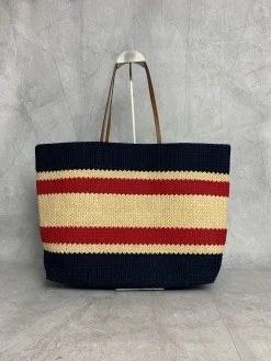 Alternative view of MIU MIU Totes Bags Cotton Lining (Navy-Red-Beige) 40X34X16CM E50202608090974