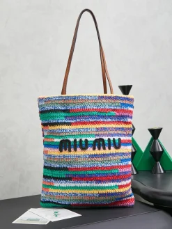 MIU MIU Totes Bags Cotton (Multi-Color) 30X38CM G50202608090759