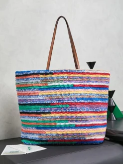 Alternative view of MIU MIU Totes Bags Cotton Weave (Multicolor-Brown) 40X34X16CM G80202608090761