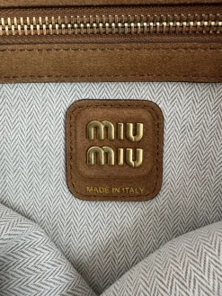 Alternative view of MIU MIU Totes Bags Deerskin Leather (Brown-Cream) 35X40CM F80202608091424