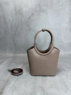 MIU MIU Totes Bags Leather (Beige) 17X19X8CM E80202608090769