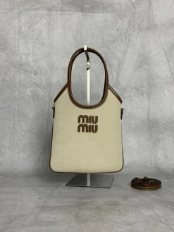 MIU MIU Totes Bags Leather (Beige-Brown) 20X24CM D30202608090624