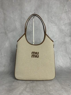 MIU MIU Totes Bags Leather (Beige-Brown) 35X40X60 CM E50202608090121