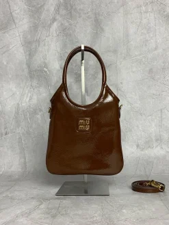 MIU MIU Totes Bags Leather (Brown-Gold) 20X24CM E50202608090617