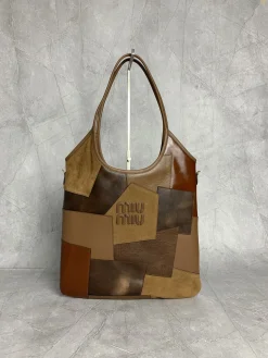 MIU MIU Totes Bags Leather (Brown-Tan) 35X40X60CM G50202608090124