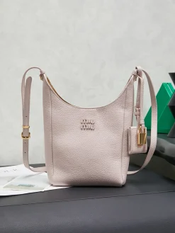MIU MIU Totes Bags Leather (Pink-Gold) 18X10X7CM F30202608091075