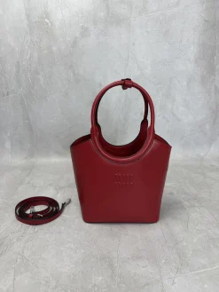 MIU MIU Totes Bags Leather (Red) 17X19X8CM E80202608090772