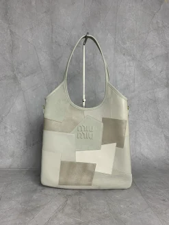 MIU MIU Totes Bags Leather (White-Beige) 35X40X60CM G50202608090125