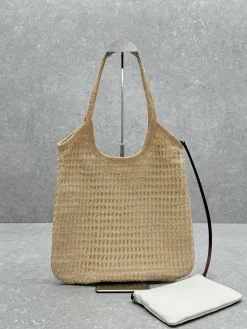 Alternative view of MIU MIU Totes Bags Linen Straw (Beige-Black) 34X40X60CM E30202608090104